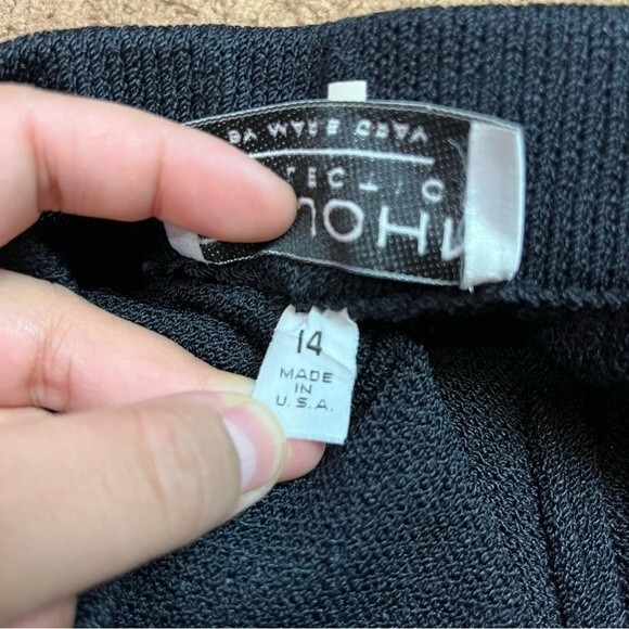 St. John By Marie Gray Black Elastic Band Straight Leg Trousers Size 14 Women - Picture 9 of 9